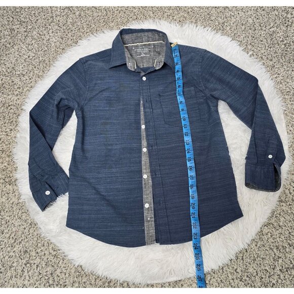 pd & c Big Boy Short Sleeves Button Down Blue Shirt Size 10/12 - Picture 3 of 7